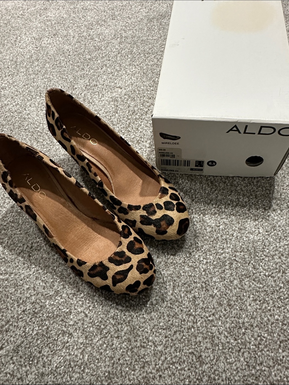 ALDO Leopard-Print Wedges in Tan and Black
